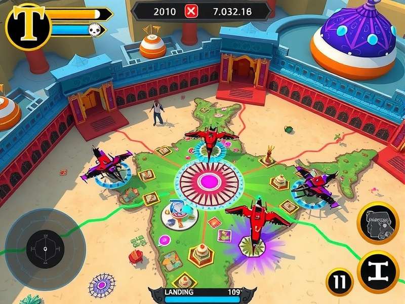 Vigor Virtuoso gameplay showing optimal landing zones on Indian map